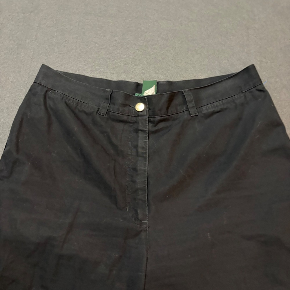 Lauren Ralph Lauren Wide Leg Crop Pants Womens 10 Black Prep Cotton Relaxed Core - Picture 5 of 8